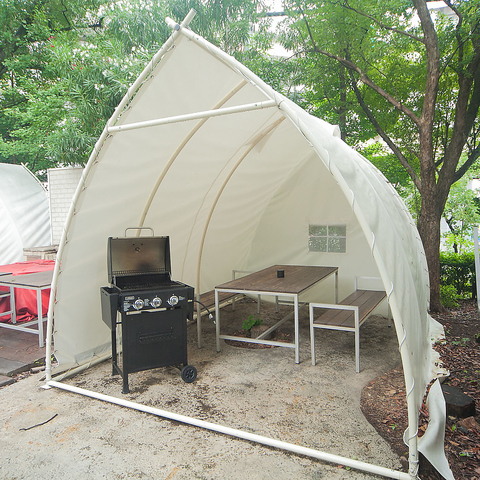 LIONCAMPの屋外BBQ席